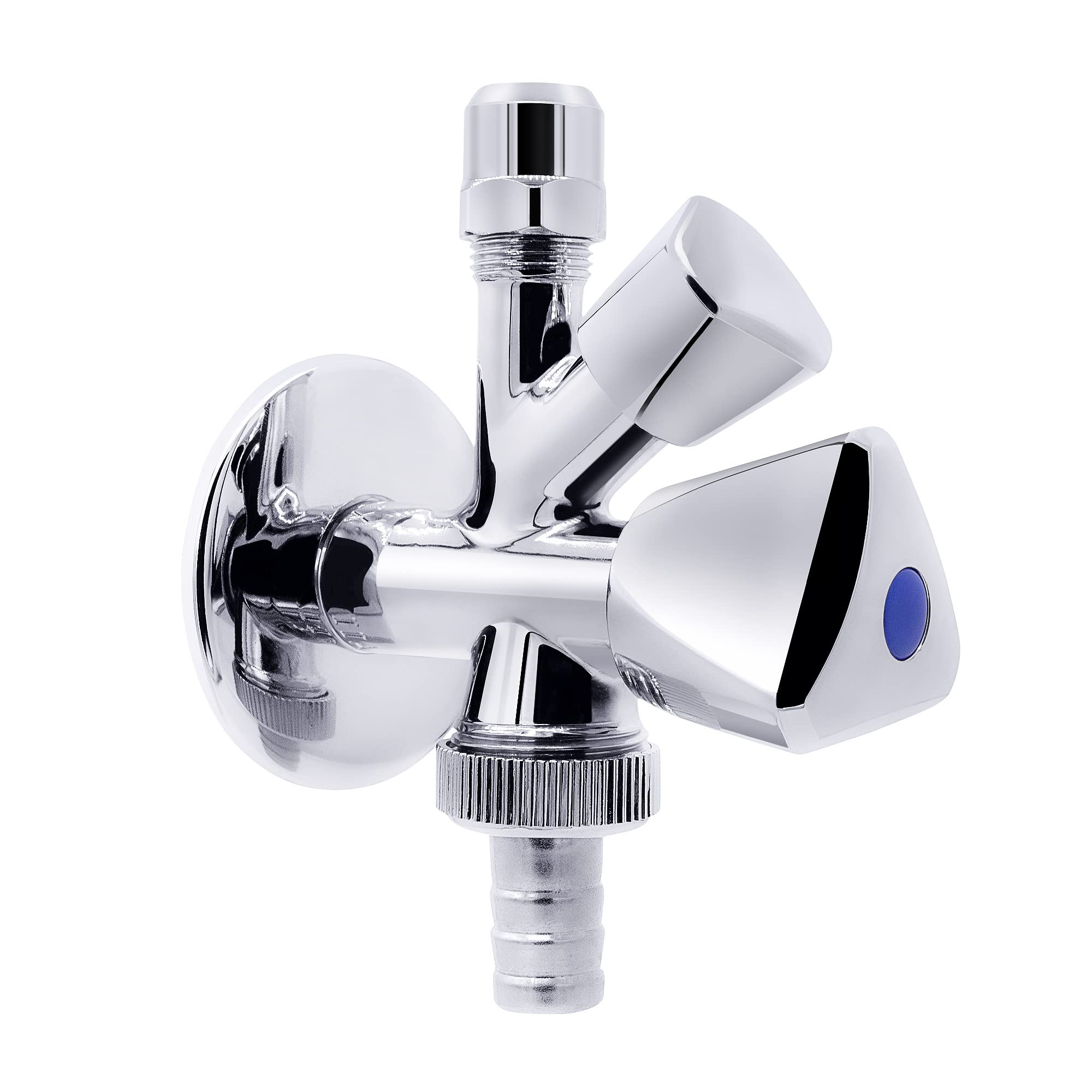 VARIOSAN combo angle valve 11114, DN 15, 1/2 inch, self-sealing, chrome-plated