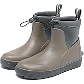 CKWLXQY Men's Deck Boots,Ankle Rubber Rain boots Waterproof Anti-Slip Waterproof Shoes, Fishing Boating Boots Water Work Shoes for Men