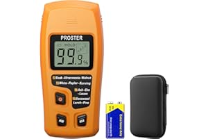 Proster Digital Wood Moisture Meter Handheld LCD Moisture Tester Damp Moisture Tester Detector with 2 Test Probe Pins for Fir