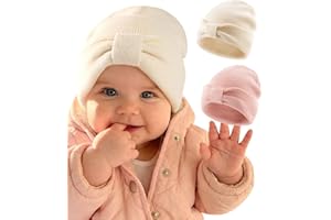 FURTALK Baby Beanie Winter Hat Knitted Warm Hat with Cute Bow Infant Toddler Cuffed Beanies