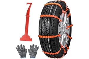Qoosea Snow Chains for Trucks Tire Chains 12 Pcs Snow Chains for Car Trucks SUV TPU Snow Tire Chains Universal Snow Tyre Chains Car Anti-skid Emergency Portable Tire Chains for Car Tire Traction