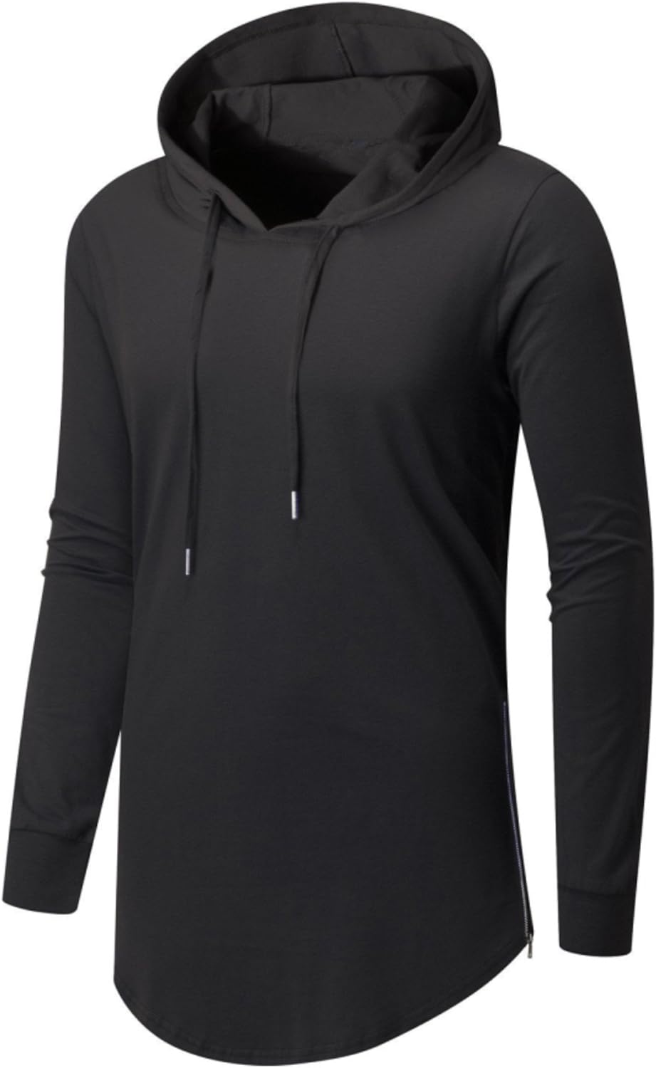 Aiyino Men's Hipster Hip Hop Long Sleeve Longline Pullover Hoodies Shirts: Clothing