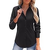 siliteelon Button Down Shirt for Women Long Sleeve Dress Shirts Fitted Work Blouse, Stain-Resistant for Business Casual Wear