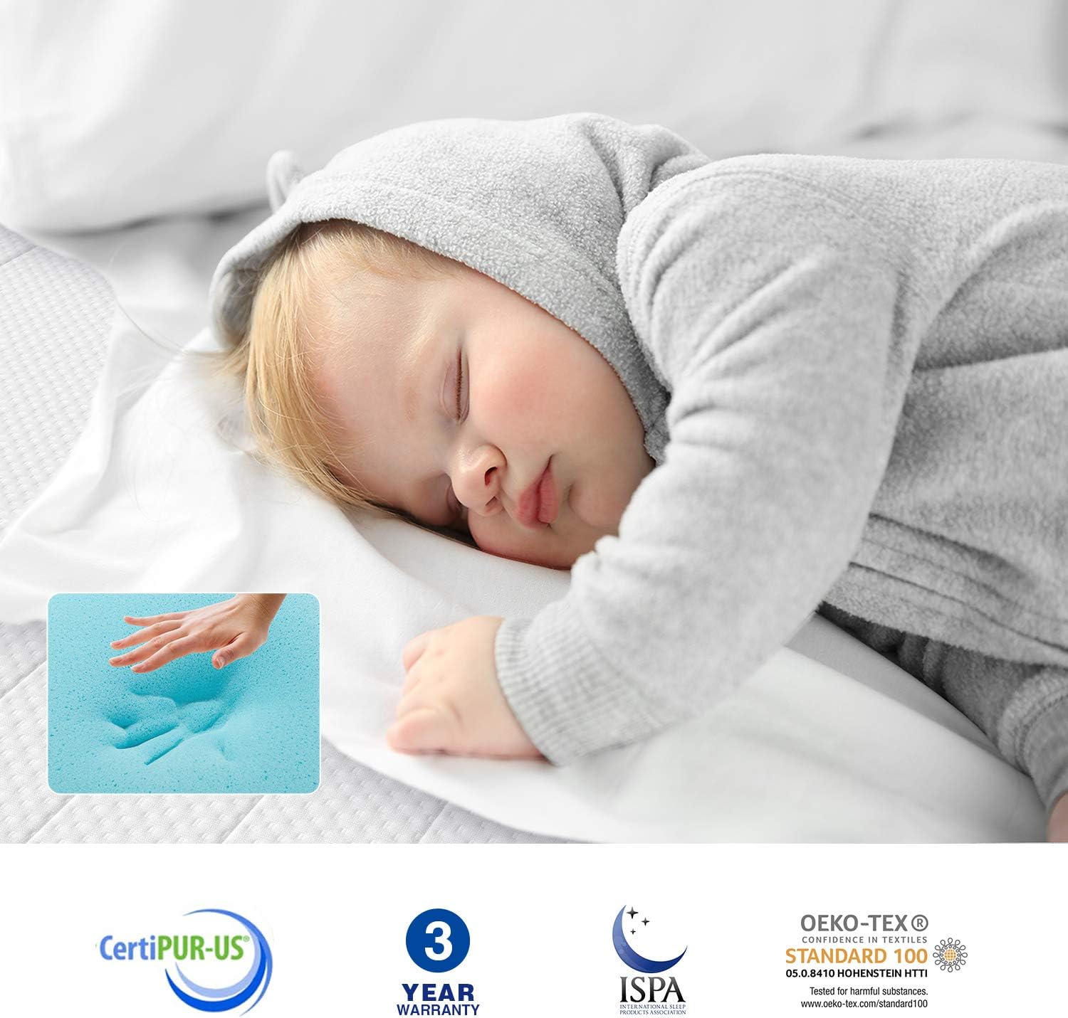Genniyz 3 Inch Mattress Topper Gel Memory Foam Mattress Pad Full Size Bed Topper: Kitchen & Dining