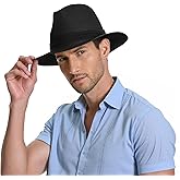 Sun Hat Straw Fedora Hats for Men Women Beach Hat Panama Hat Men Wide Brim Summer Hats UPF80+