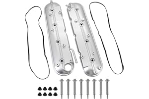 Tektall 12570427 12582224 Left & Right Engine Valve Covers for 1999-2008 Ca-dillac Escalade, Che-vy Silverado, Suburban, Tahoe, Trailblazer, G.MC Sierra, Yukon Replaces Parts