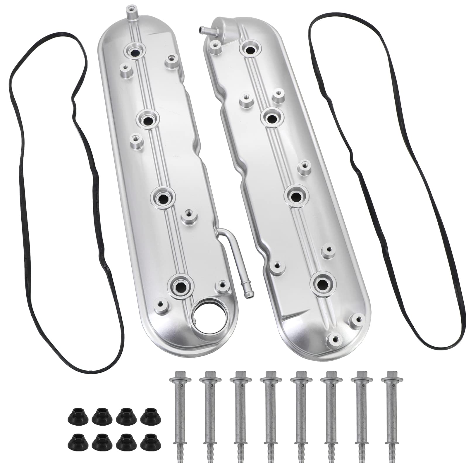 Photo 1 of ****It is used, it is missing a part and it is not known if it works 100%.****Tektall 12570427 12582224 Left & Right Engine Valve Covers for 1999-2008 Ca-dillac Escalade, Che-vy Silverado, Suburban, Tahoe, Trailblazer, G.MC Sierra, Yukon Replaces Parts