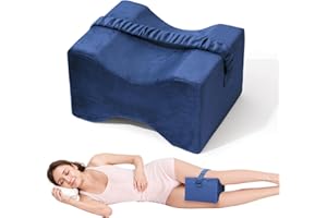 UJPFEO Knee Pillow for Side Sleepers,Leg Pillow for Sciatica,Back,HIPS,Knees,Joints Pain Relief,Pillows for Between Legs While Sleeping Spine Alignment Support & Relieves Pain
