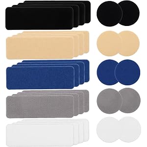 Eldraqth Rectangular Round Shoe Patches for Holes, 30 Pcs 5 Colors Form Shoe Repair Patch