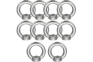 MECCANIXITY M5 Lamp Female Loop Holder, 10pcs 304 Stainless Steel Lifting Eye Nut Hook Ring Shape Support to Chandelier Light