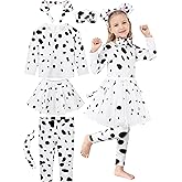 FancyFun 100 Days of School Dalmatians Costume Kids, Girl Cotton Costume Dalmatians Dog Outfit Set T-Shirt Tutu Leggings