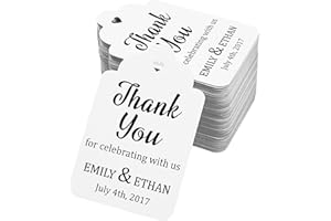 100 PCS Personalized Paper Tags Thank You for Celebrating Custom Wedding Favor Hang Tags