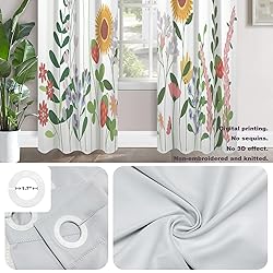 Batmerry Wild Plants Blackout Curtains for
