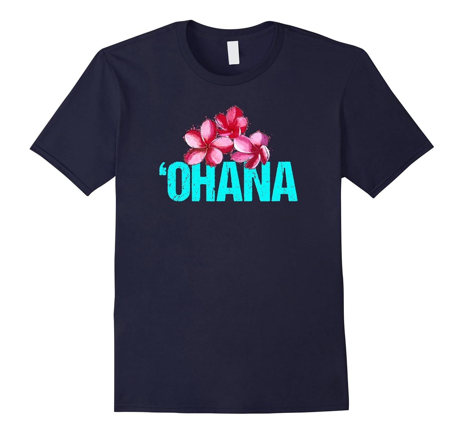 HAWAIIAN 'OHANA Plumeria art T-Shirt-anz