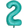 Teal Number 4 Balloons 40 Inch Large Turquoise Blue Foil...