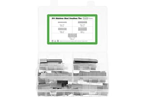 uxcell 23 Gauge Headless Pins Nails, Stainless Steel 3/8", 9/16", 3/4", 1", 1-3/16" Length for Molding Cabinetry Building, 10