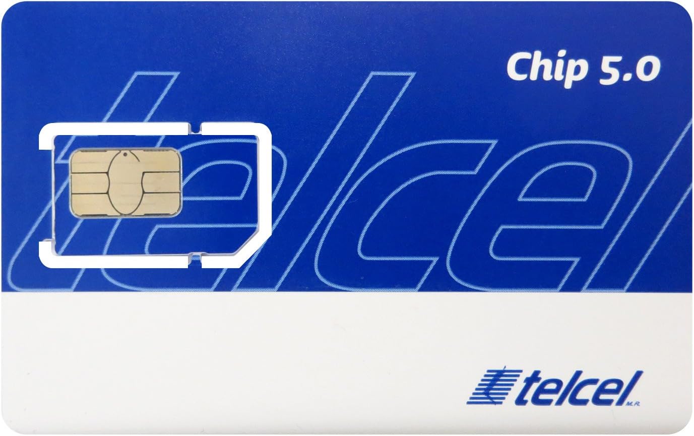 Telcel Regular (Mini) SIM Card Mexico, Includes 100 Pesos Airtime, Ideal Iphone, Android