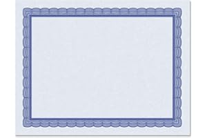 FINE STATIONERY Executive Blue Parchment Certificate Papers - Pack of 25, Laser & Inkjet Printer Compatible, For Office, Business Awards, Graduation, School Diplomas, 8-1/2" x 11" on 60 lb. Text Stock