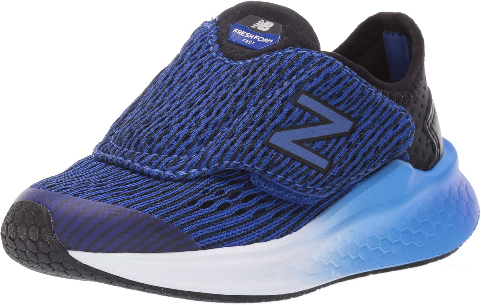 new balance kid's fresh foam fast v1 hook and loop running shoe