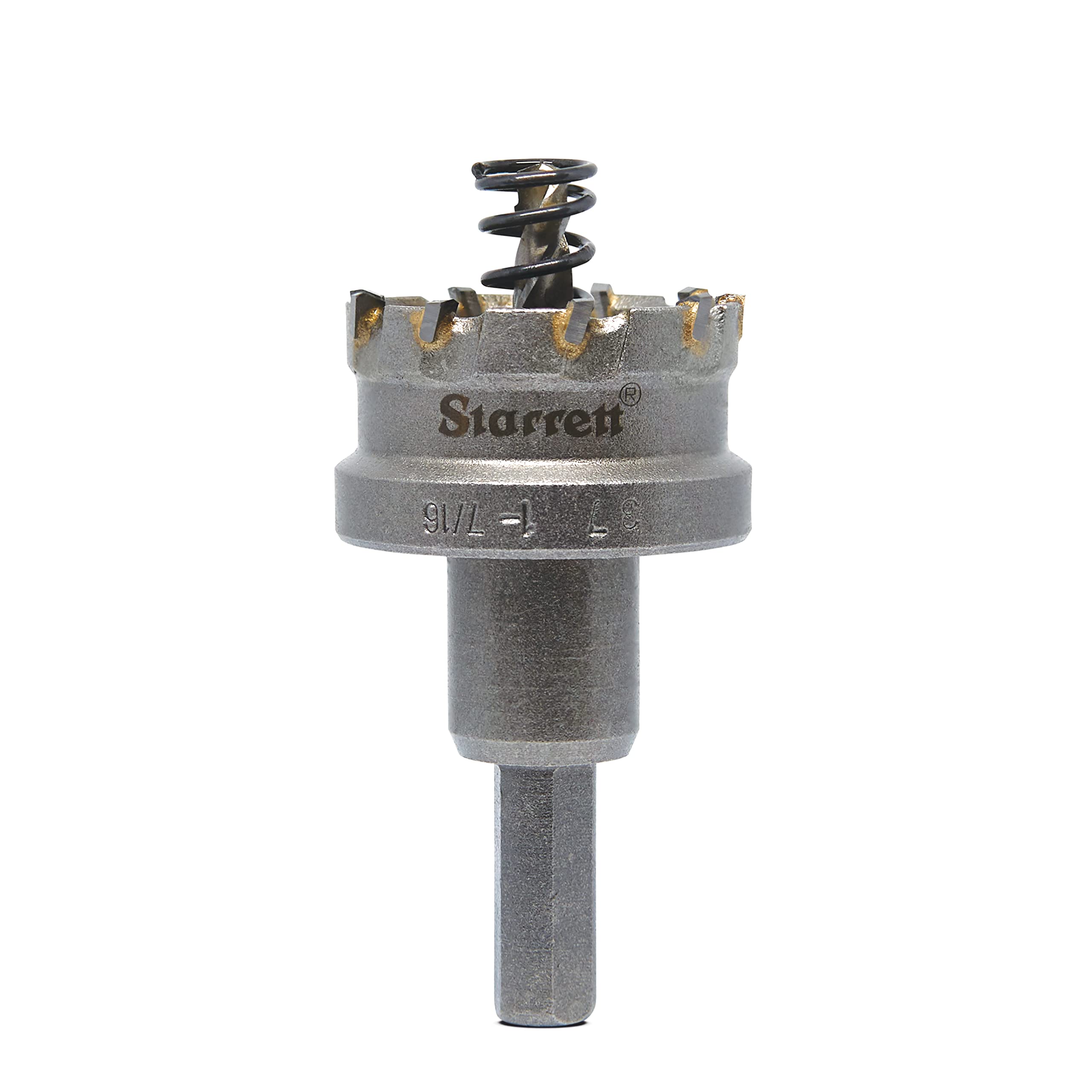 Starrett Tungsten Carbide Tipped Hole Saw - SM37 Sheet Metal Cutter With Arbor & Pilot Drill Bit - For Drilling Stainless Steel Aluminum Alloy - 37 mm โ image 1