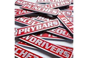 GENERIC 12-Pack Magnetic Toolbox Labels: Durable, Personalized Red Magnetic Labels for Toolbox Drawers and Garage Tool Storage