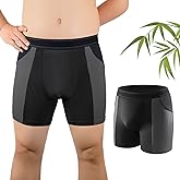Carer Mens Incontinence Underwear Washable Incontinence Underwear for Men 80ml Absorbency Reusable Leak Proof Underwear for Men Bladder Leak Protection Urinary Incontinence Boxer Shorts Black M
