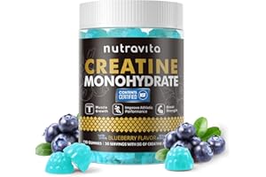 Creatine Monohydrate Gummies for Men & Women-5g of Creatine Monohydrate per Serving - Sugar Free,Vegan, Blueberry Flavor, 120