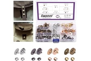 Swpeet 40 Sets 14mm Round Strong Magnetic Button Clasps Snaps, Metal Fastener Clasps Gold Silver Bronze Black DIY Craft Sewin