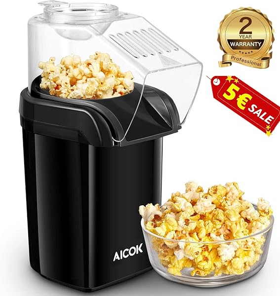 Aicok Palomitero, 1200W Máquina de Palomitas de aire ...