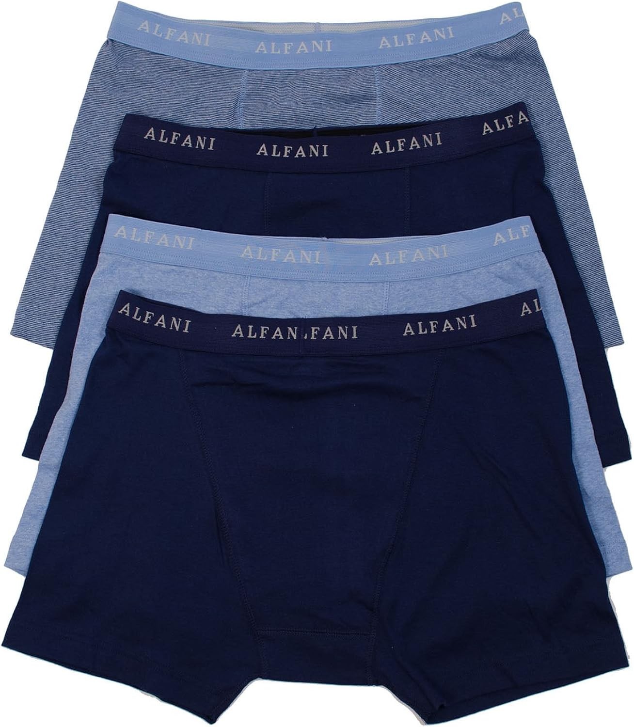 Alfani Men's Cotton 4 Pack Boxer Briefs Blues Small at Amazon Men’s
