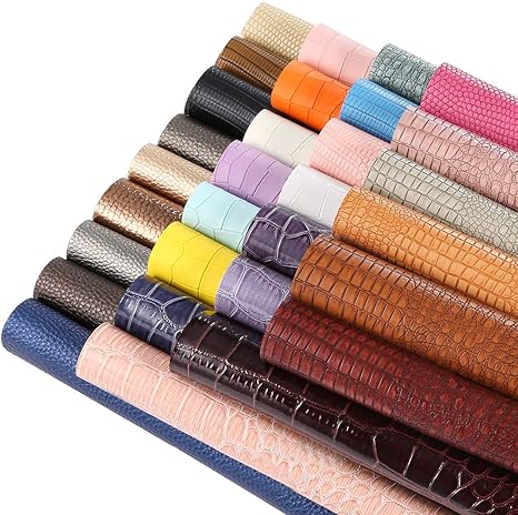 Caydo 10 Pieces Faux Embossed Leather Sheets for Making Earrings and DIY Crafts 6.3 x 8.3