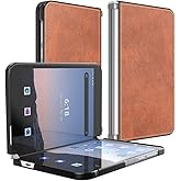 Feitenn Leather Slim Case for Microsoft Surface Duo Case 2020, Lightweight Folio Thin PU Leather Cover Durable Protective Bum