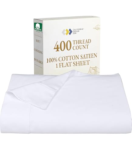 Drap Plat Yves Delorme ATHENA Super King Size 270x295 Cm – Blanc/sauge, Bio