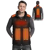 ALSOMTEC Mens Heated Vest with Battery Included, Lightweight Heating Vest with 6 Heating Zones