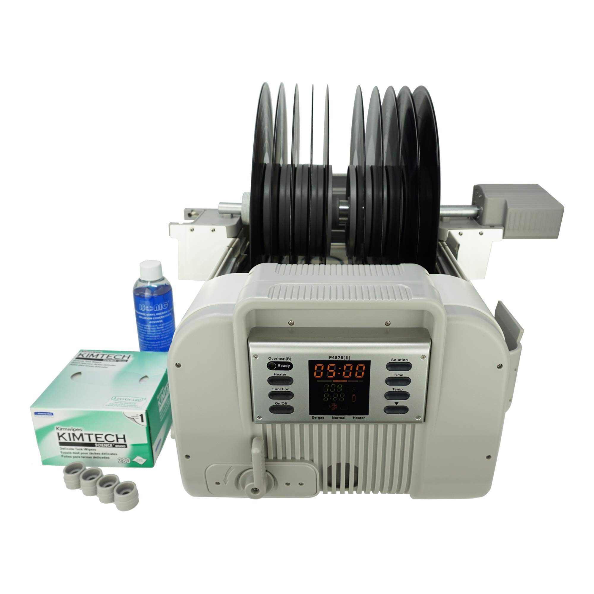 iSonic P4875II+MVR10 Motorized Ultrasonic Vinyl Record Cleaner, 110V (10-Records)