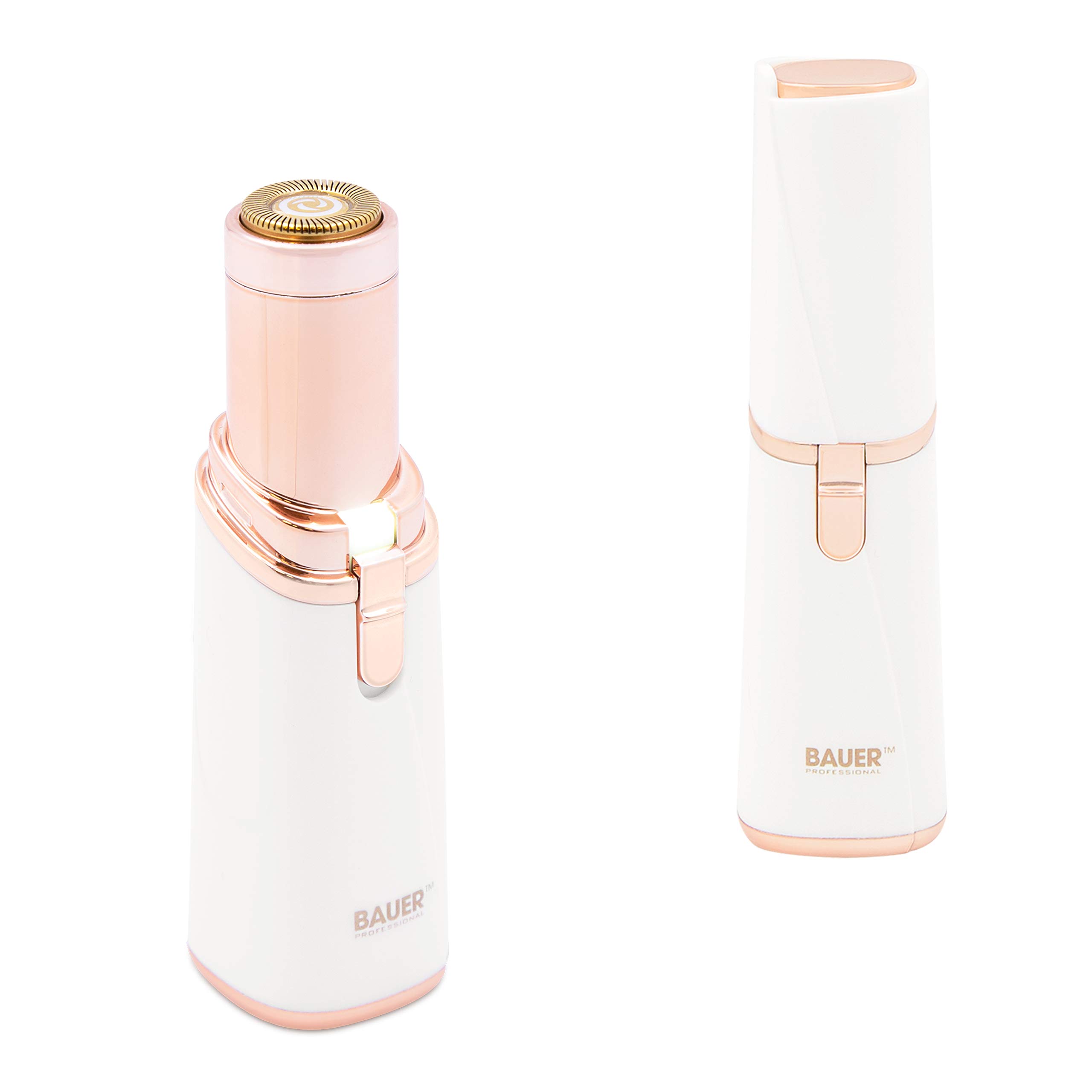 Bauer 39189 Facial Hair Remover for Women | Face Shaver and Mini Face Epilator | Built in LED Light | Discreet/Compact/Lightweight | Upper Lip, Cheek, Chin, Hair Remover