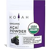KOYAH - Organic Acai Powder (150g - 50 Servings): Brazil Grown, Freeze-Dried, 100% Pure, No Citric Acid Added, Great in Smoothies and Bowls