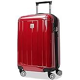 World Traveler Contour 20-Inch Carry-On Polycarbonate Hardside Expandable Spinner Luggage with TSA Lock - Red