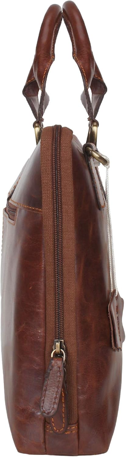 Pitaara Genuine Leather Women's Laptop Bag For Laptops Size 14" (BROWN): Shoes