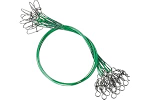 QISHUO Wire Stainless Fishing Leader Saltwater Freshwater Line Fishing Leaders Steel Snap Rigs Wire Leader Lure Black Nickel