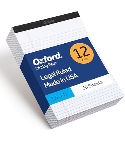 Amazon.com : TOPS Legal Pads, 12 Pack, 50 Jr. Legal Ruled 5