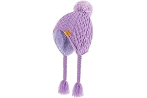 Gopaice Kids Winter Beanie Hat with Pom Pom, Winter Fleece Lining Skiing Caps with Warm Ear Flap 4-10 Years