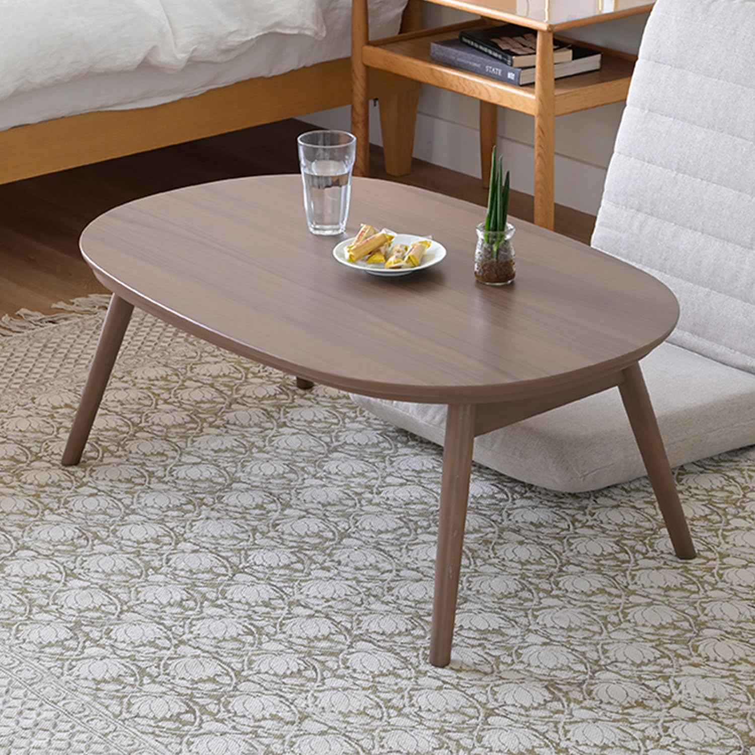 山善 GFT-90602(WBR) 折れ脚リビングテーブルこたつ ウォルナットブラウンの商品画像