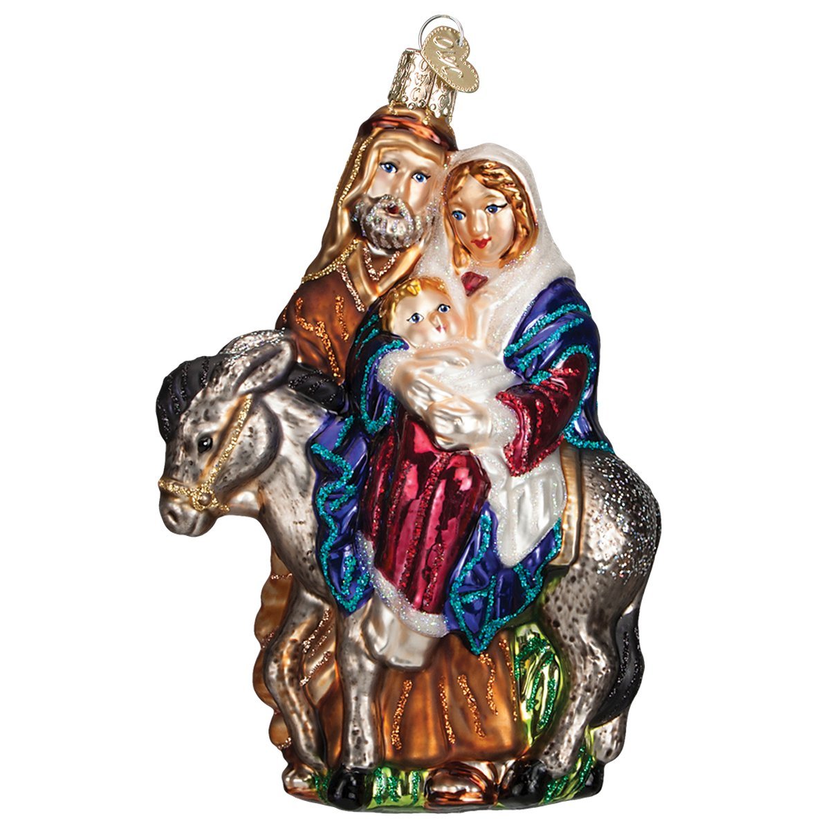 Old World Christmas Spiritual Gifts Glass Blown Ornaments for Christmas Tree Flight to Egypt — image 1