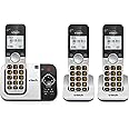 VTech 3-Handset Cordless Phone with Answering Machine, with Large Display and Big Buttons Caller ID, Full-Duplex Speakerphone, Last 10 Number Redial, Easy to use VG232-3