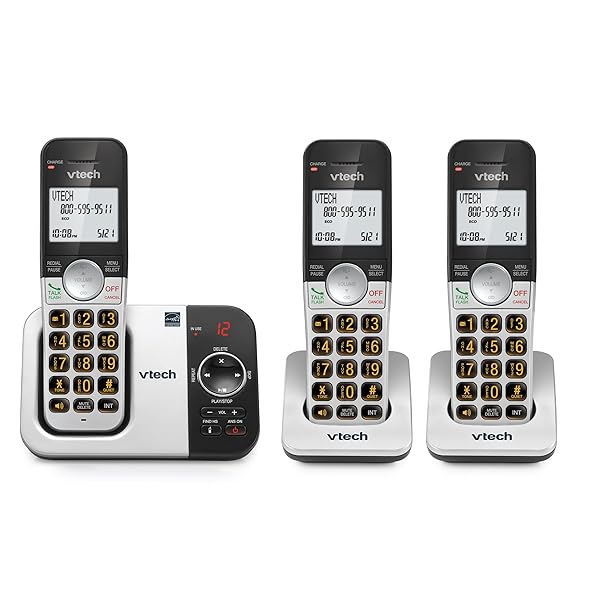 VTECH 3-HANDSET CORDLESS PHONE WITH ANSWERING MACHINE, WITH...