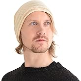 CHARM Men Slouchy Silk Beanie Hat - Women Slouch Chemo Cap Skull Knit Beanies