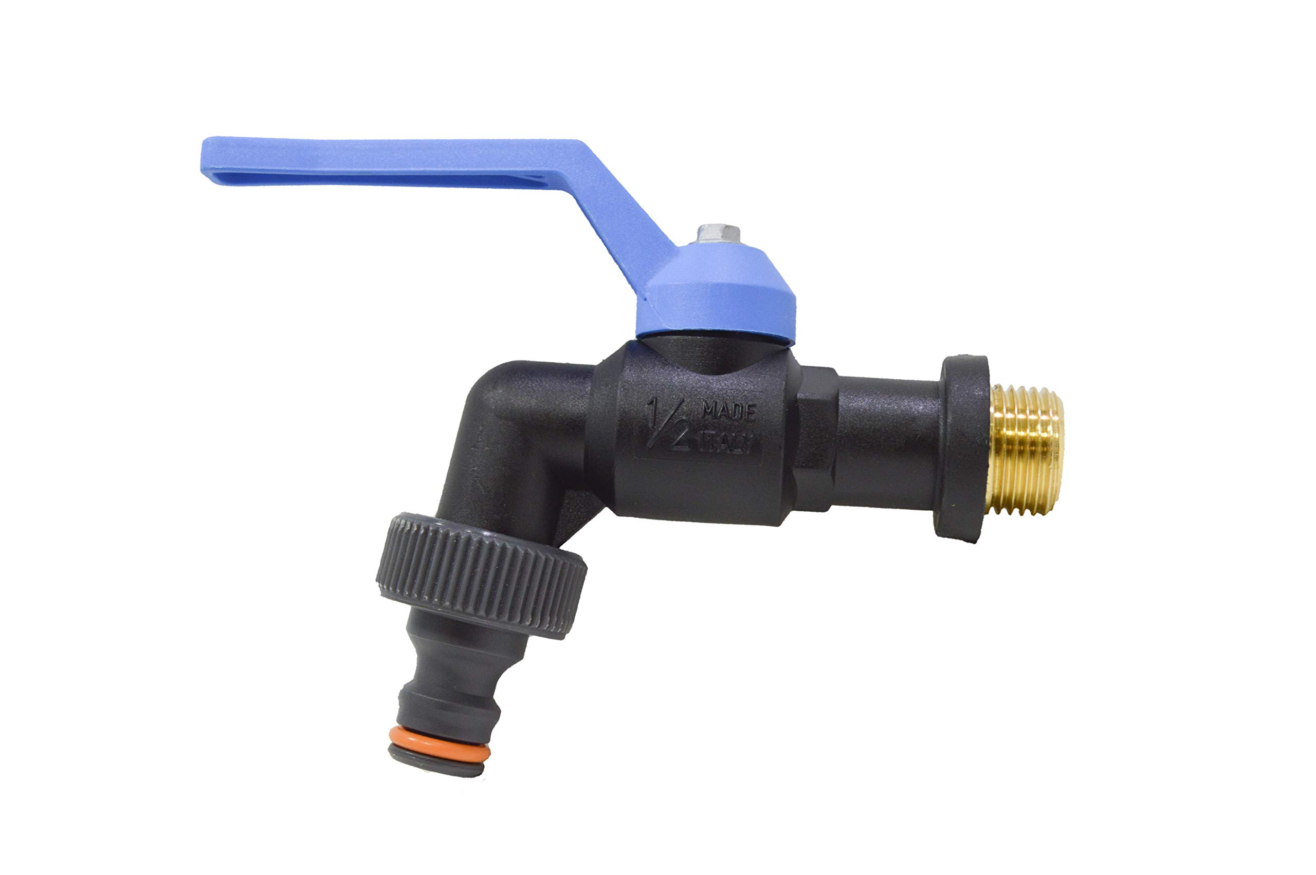 S&M 180026 Antifreeze Ball Valve 1/2 Inch Black Polypropylene Blue Controller With Automatic Plastic Connector