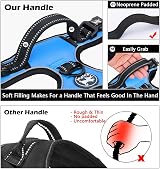 PoyPet No Pull Dog Harness with Neck Release Buckle Reflective Blue Large view 5