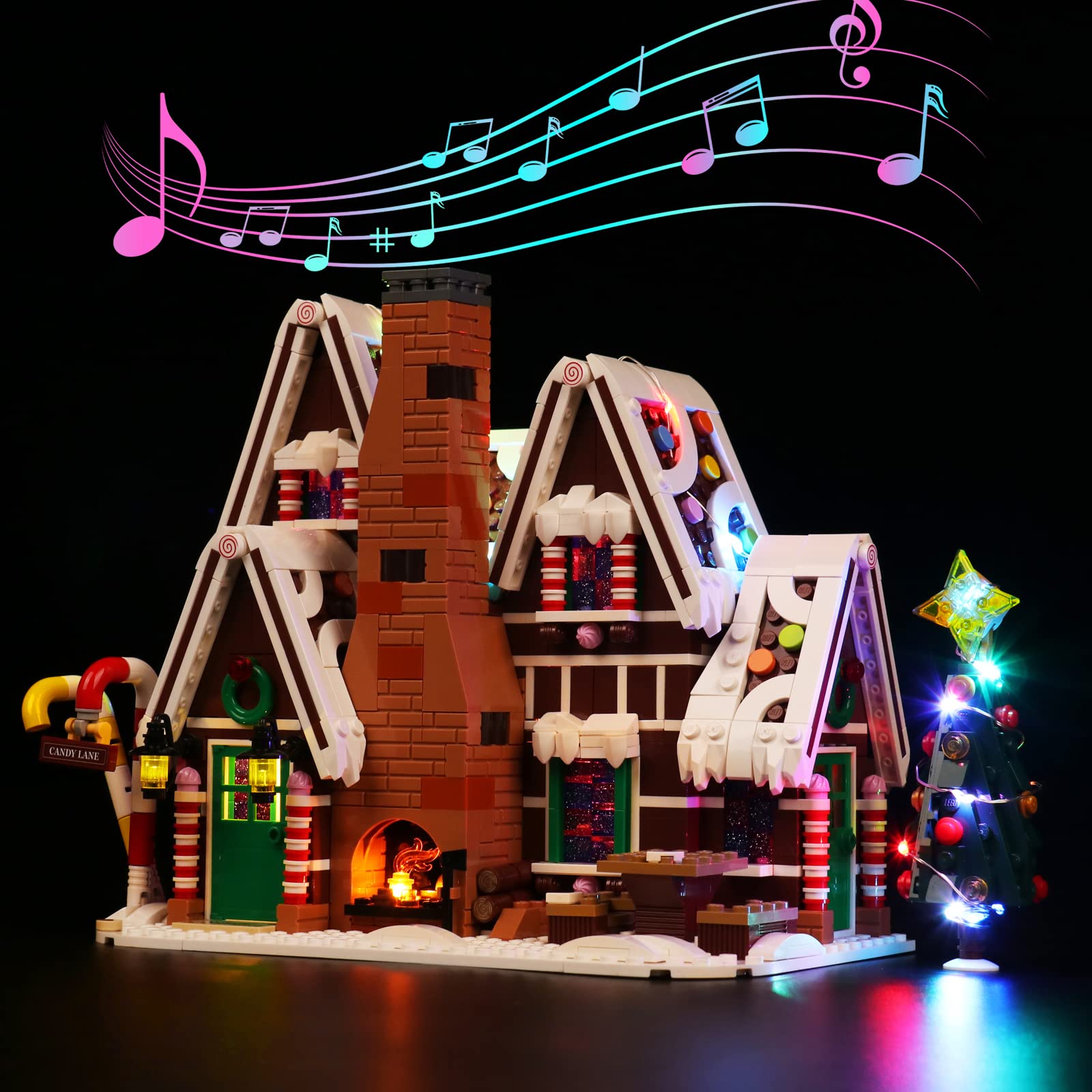 Led Light Kit for Lego Gingerbread House, Led Lighting Set for Lego 10267 Gingerbread House - Not Include Models, Just Light Set (Music Version)